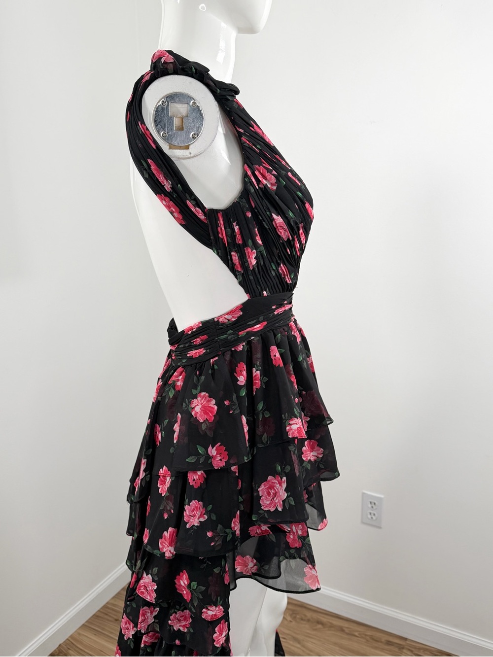 MAC DUGGAL 70246 One Shoulder Ruffled Floral Layered High-Low Dress Size 4 - Picture 9 of 16